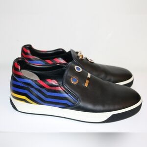 Stylish Black and Multicolor Men's Slip-On Shoes